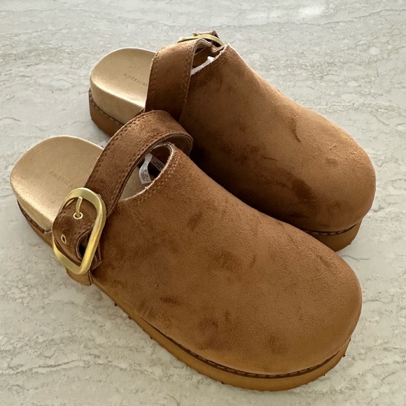 American Eagle Outfitters Shoes - American Eagle Brown Suede Clogs